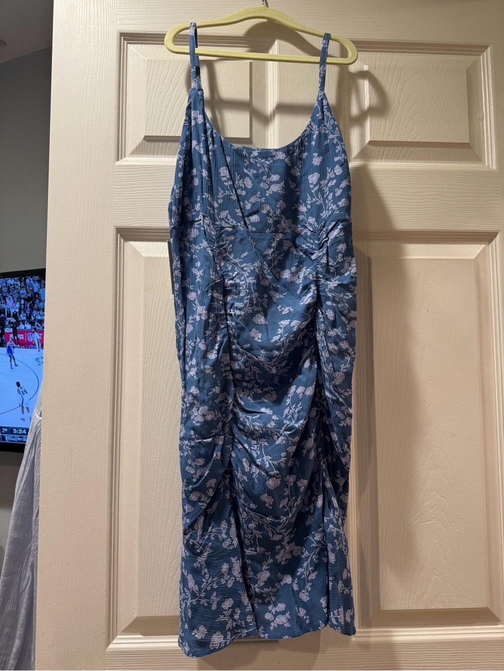 SO Blue Floral Satin Mini Dress